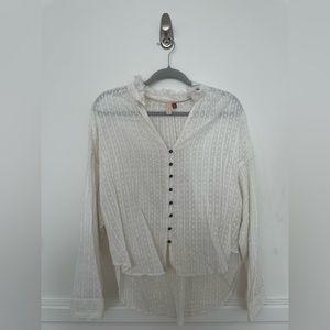 Anthropologie Glitter Detail White Blouse
